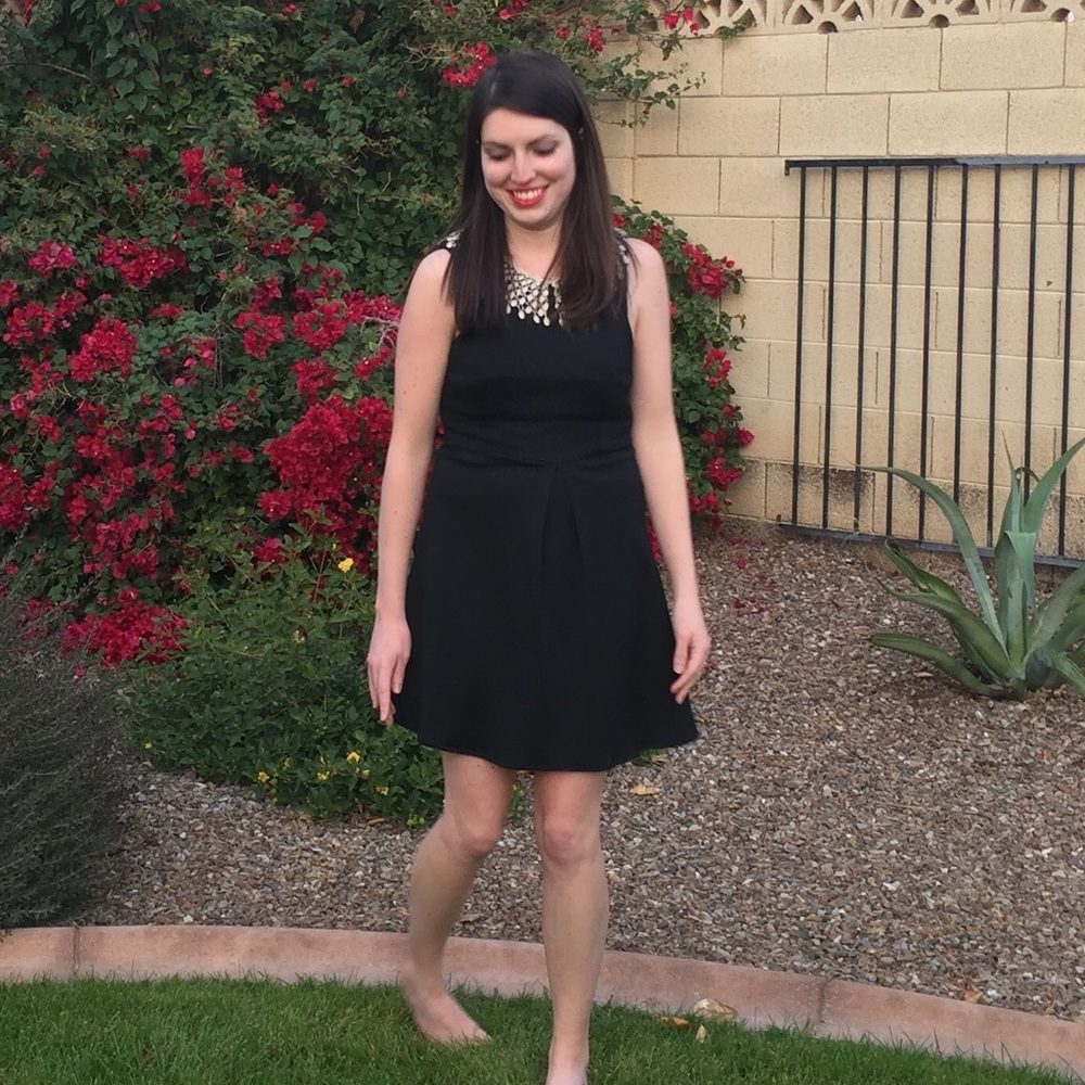 π Free People Black Mini Dress with Collar - Picture 7 of 8